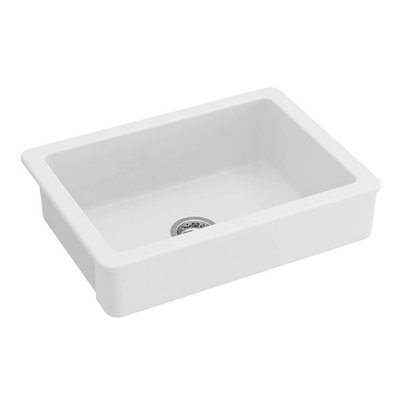 30"L X 19" W Farmhouse/Apron Front White Ceramic Kitchen Sink