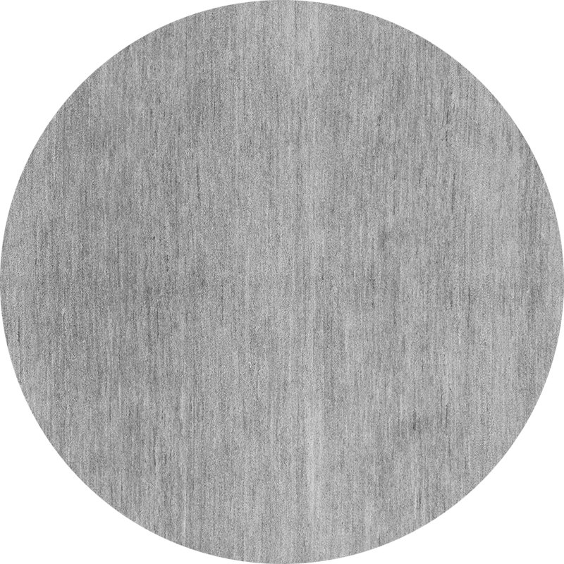 Tapis gris tissé à la machine Bernabe, Rond 6 pi