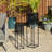 Oversized Black Metal Cutout Pattern Solar Powered Outdoor Floor Lantern