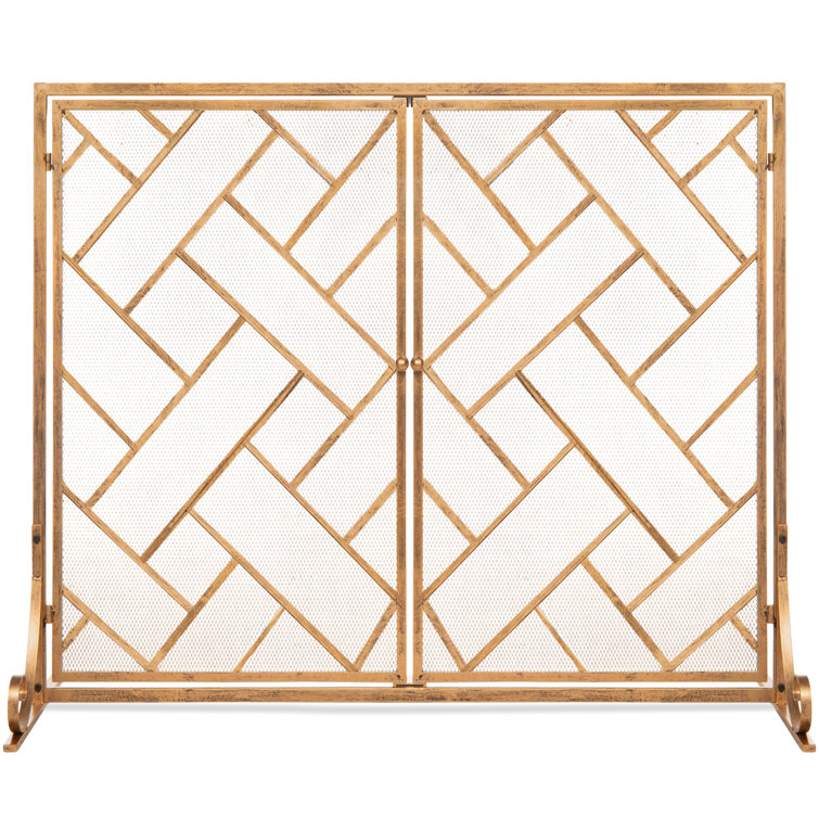 Amol 2 Panel Iron Fireplace Screen