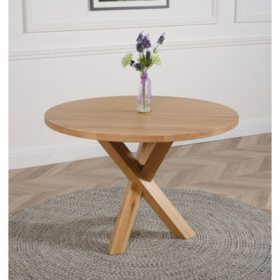 Oregon 110cm Round Solid Oak Dining Table