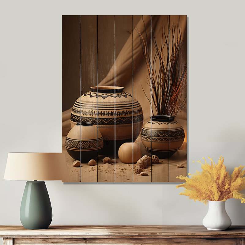 Native Art Pottery Serenity II sur impression sur bois, H 20 po x l 10 po x P 0,78 po