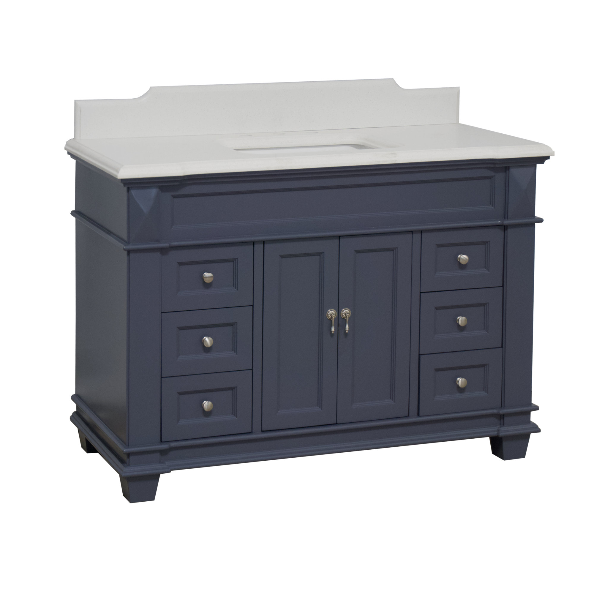 Ensa 48'' Single Bathroom Vanity, Marine Gray, Quartz