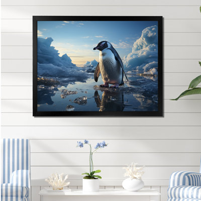 «Penguin Elegance In Snow I», reproduction d'art sur toile