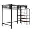 Structure de lit simple de taille mezzanine avec escalier, tablette de rangement-618086529