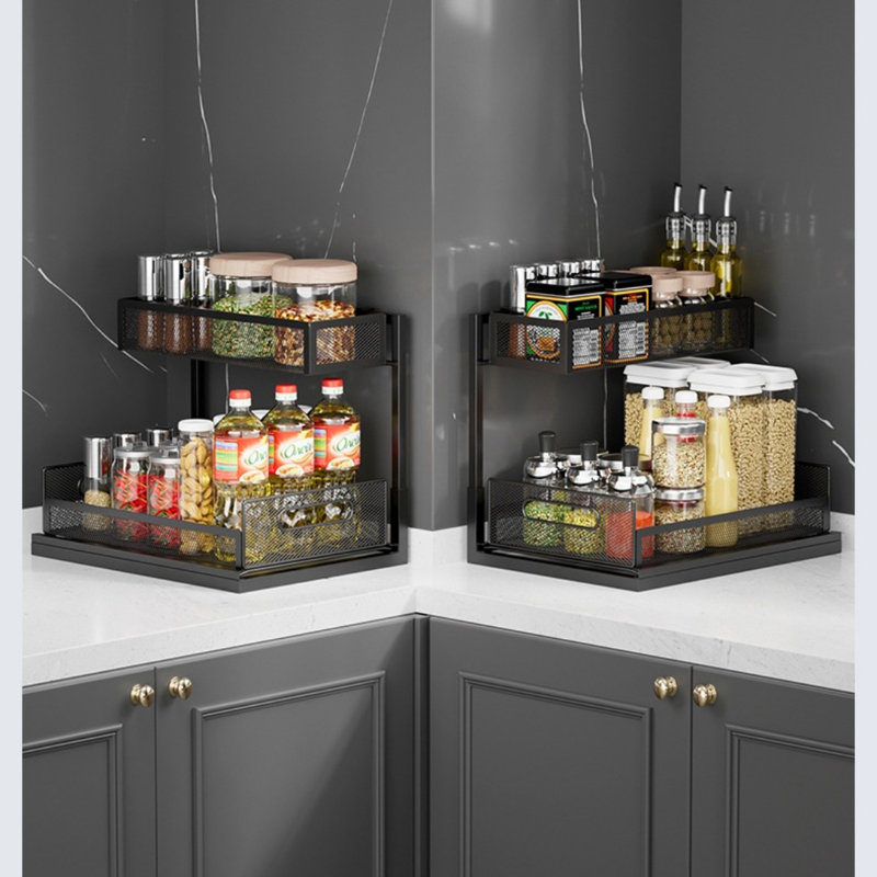 Rangement sous l'évier avec deux tiroirs coulissants pour le rangement de la cuisine et l'organisation des épices