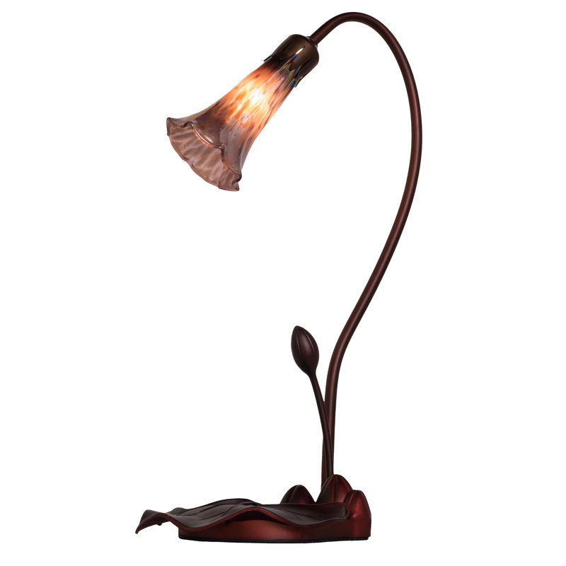 Kelsoe Arched Table Lamp, Mahogany Bronze, Pink