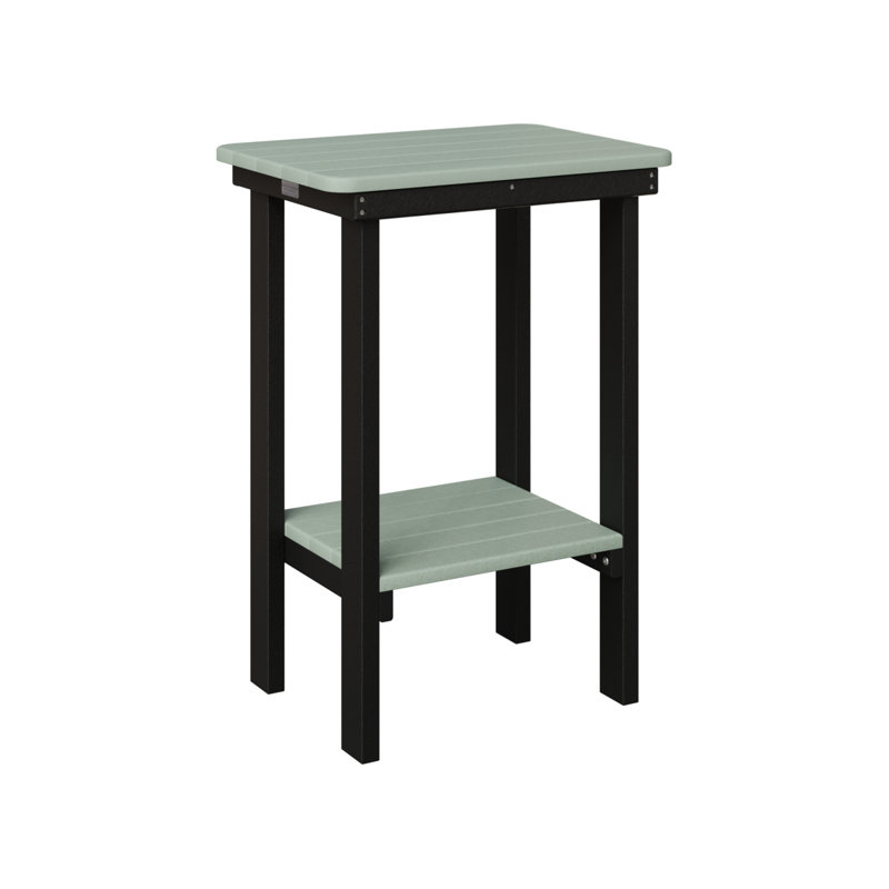 Berlin Gardens Rectangular End Counter Table, Black, Seafoam