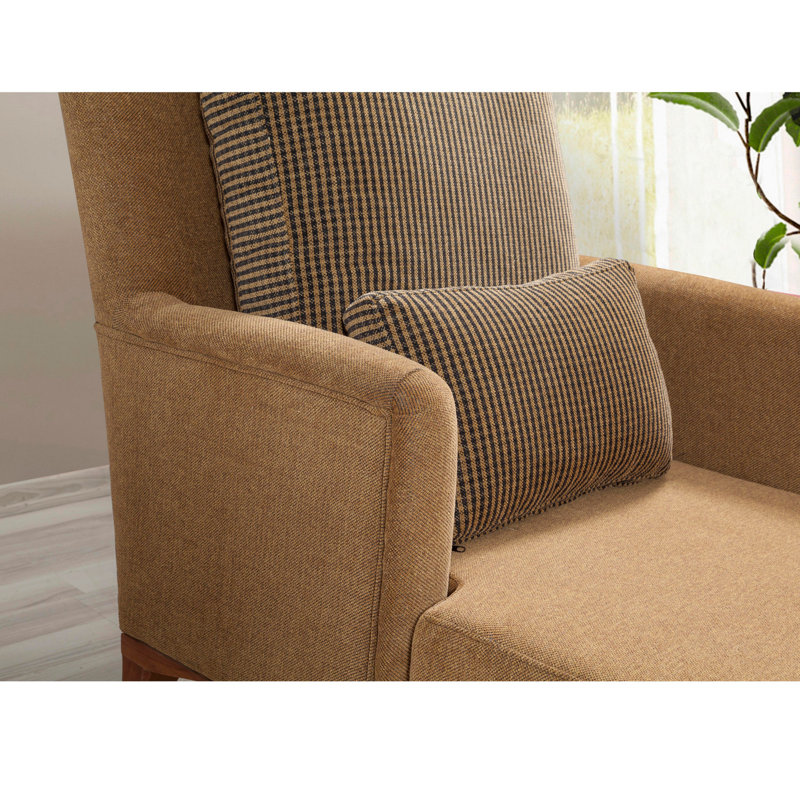 Chaise longue rembourrée Yaphank, Polyester moutarde 100 %