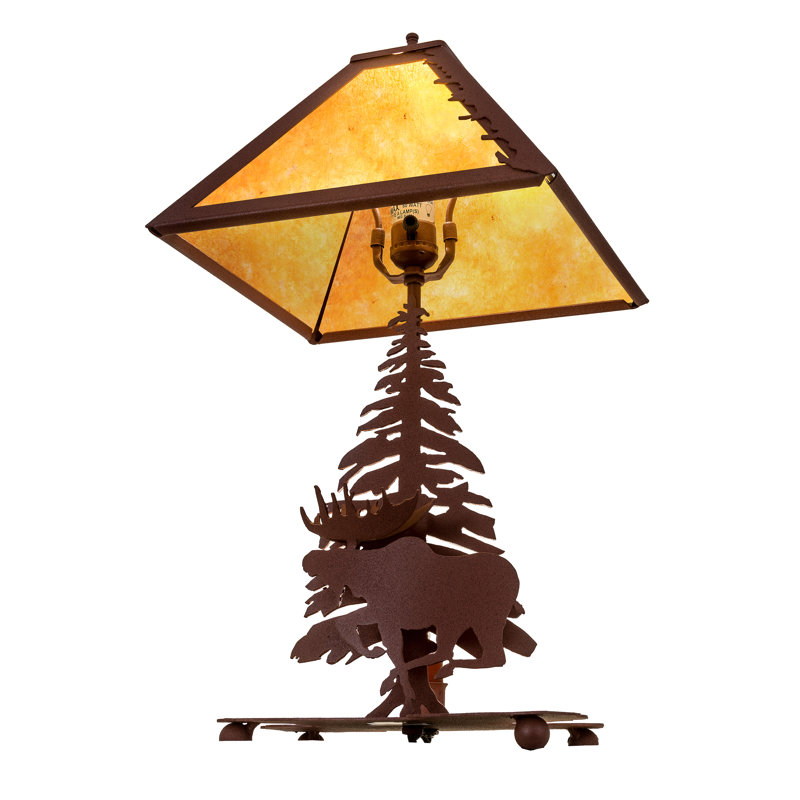 Rustic Lodge Table Lamp, Amber