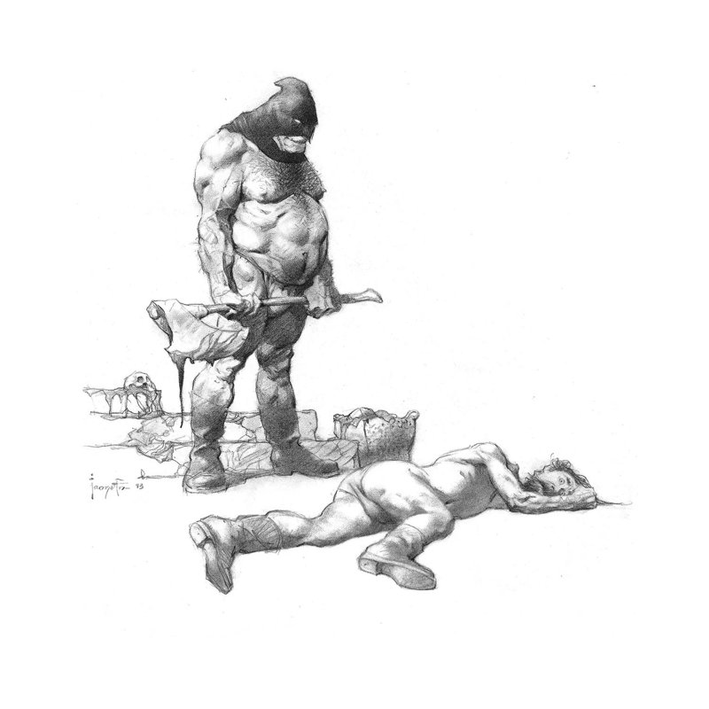 Executed by Frank Frazetta - Wrapped Canvas Print, 66.04 cm H x 66.04 cm W x 3.175 cm D