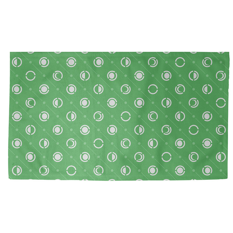 Vert Tapis décoratif phases de lune, Rectangle 3 pi x 5 pi