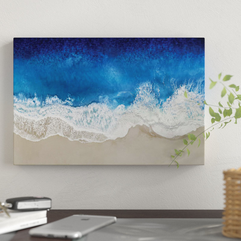 Indigo Waves From Above I, impression sur toile, H 8 po x l 12 po x P 0,75 po, Toile tendue, Pas de tapis
