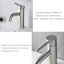 Robinet de salle de bain à un trou - robinet cascade en acier inoxydable d'une hauteur de 6,57 po-116794686