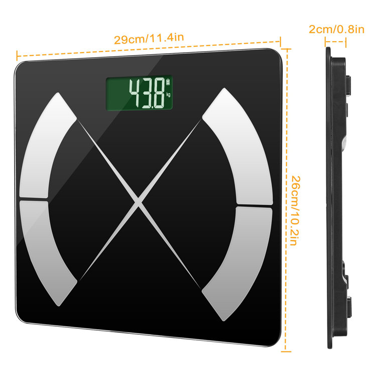 GE Smart Scale for Body Weight with All-in-One LCD Display, Weight Scale, Digital Bathroom Scales, Bluetooth Rechargeable Body Fat Scale, Accurate