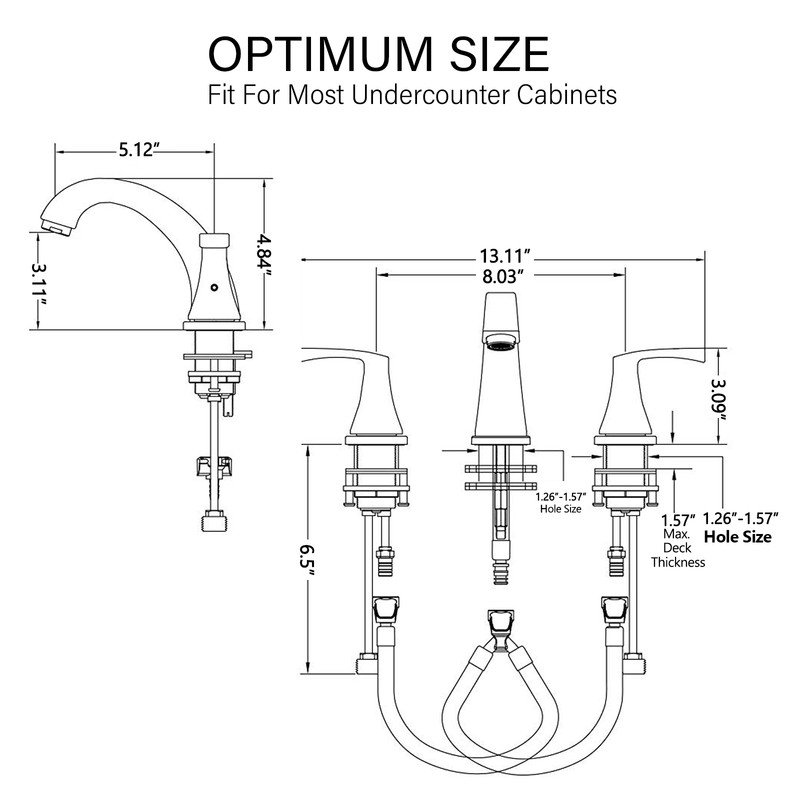 2-handle Bathroom Faucet with Drain Assembly, Brushed Nickel