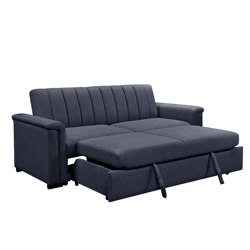 Charlotte 3 Seater Fabric Sofa Bed, Blue