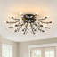 Plafonnier encastré branche de cristal noir-476705948