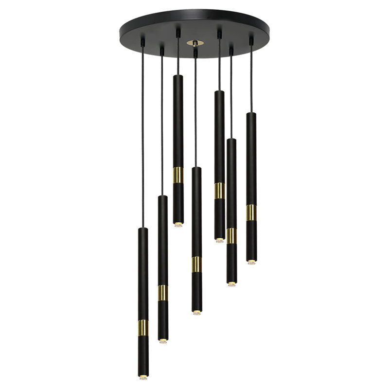 Firmin 7 - Light Black/Gold Cluster Pendant