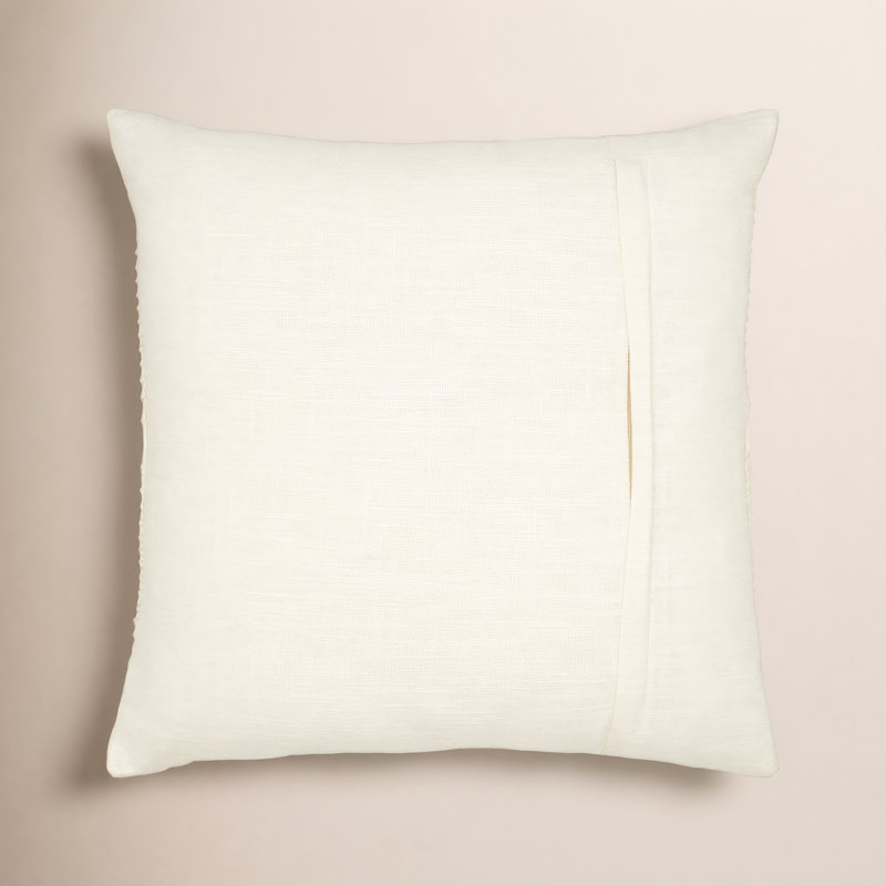 Housse et insert de coussin décoratif Rida, Blanc, 20 po x 20 po, Pas de bourre