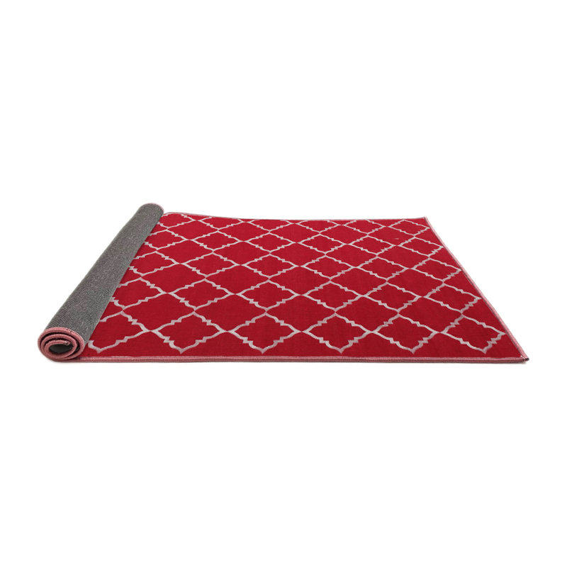 Tapis de zone rouge contemporaine, Carré 3 pi