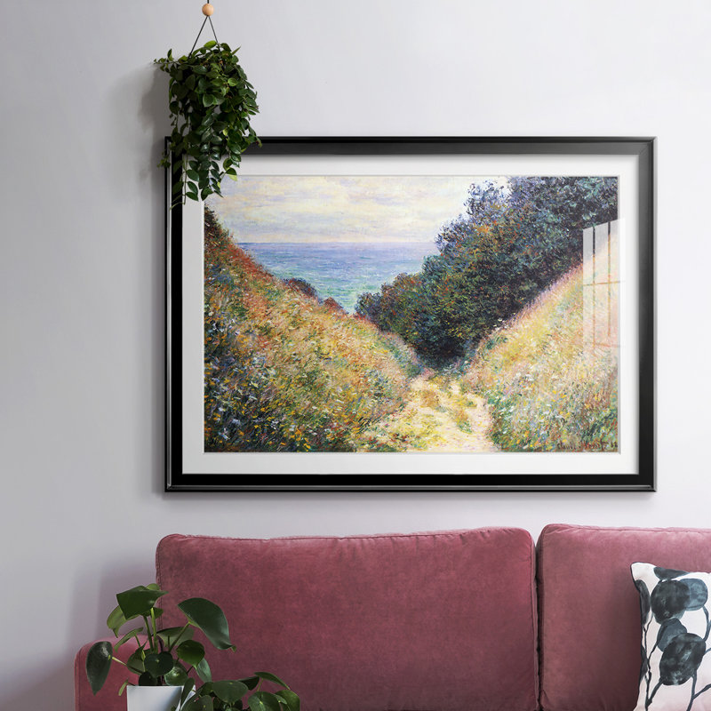 «Pourville # 1 encadré sur papier» par Claude Monet, Noir, H 27 po x l 39 po x P 1,5 po