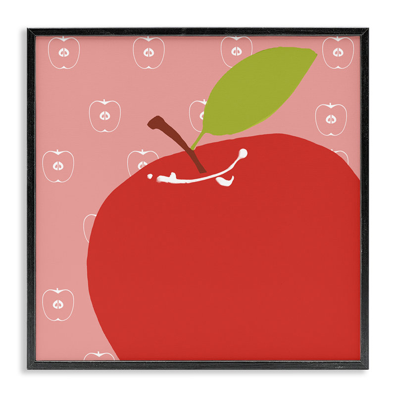  «Bright Apple Fruit», estampe numérique encadrée par Daniela Santiago, H 17 po x l 17 po, Giclée encadrée noir minuit