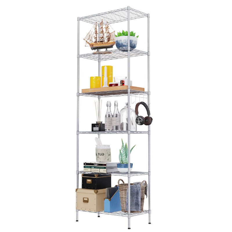 Nemcova 54cm W Metal Shelving Unit, Silver