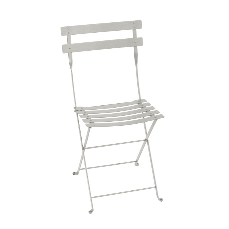 Chaise pliante en métal Bistro, Gris argile, H 32,5 po x l 15 po x P 16,5 po