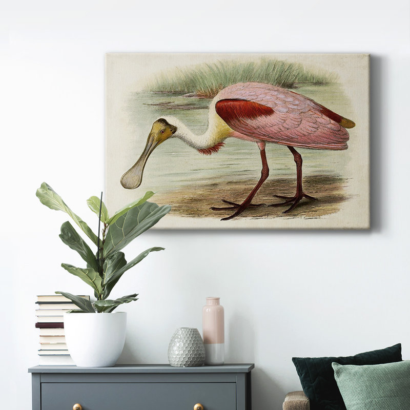Roseat Spoonbills II - impression sur toile tendue, L 18 po x H 12 po