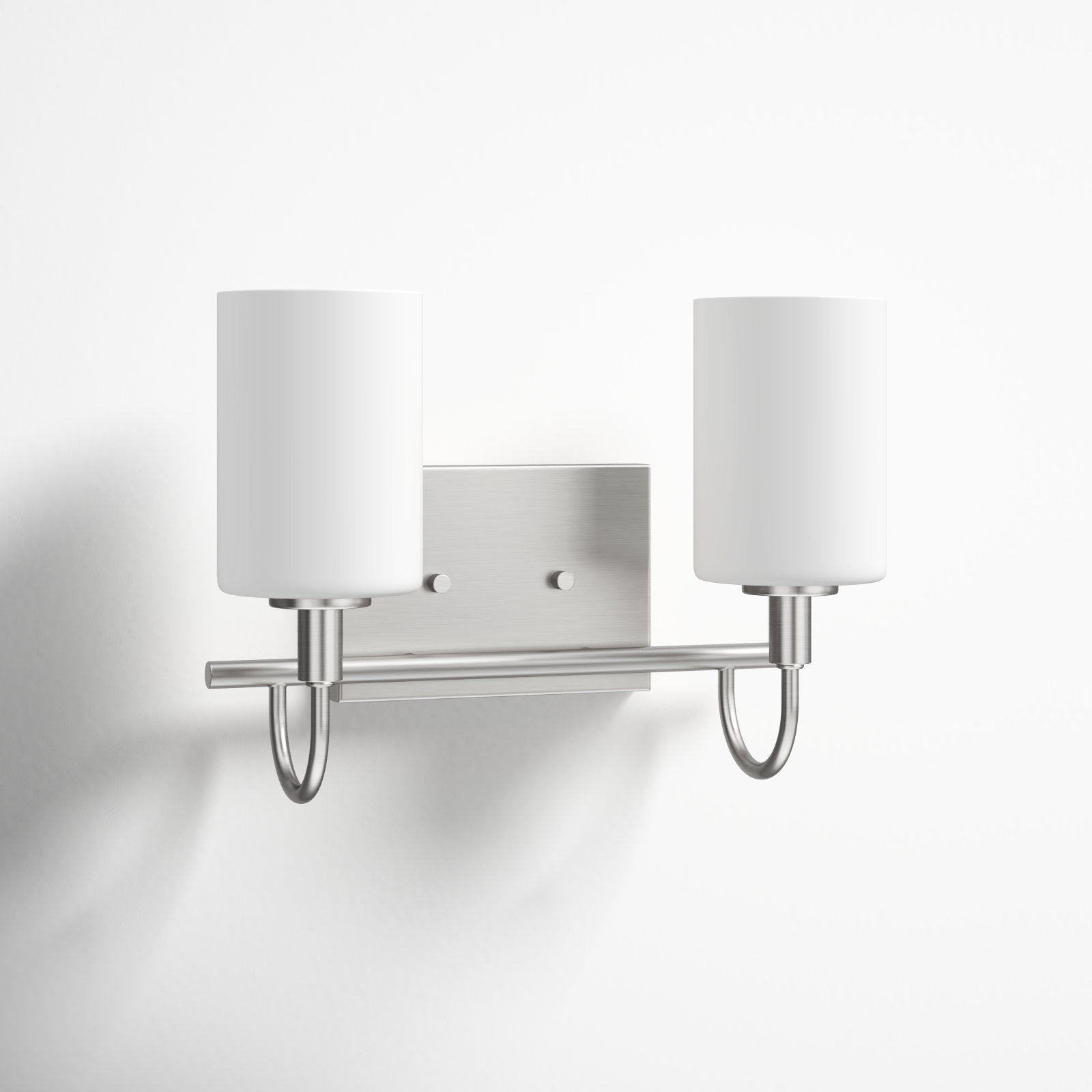 Rowley 13.88" W 2-Light Dimmable Steel Vanity Light , Brushed Nickel