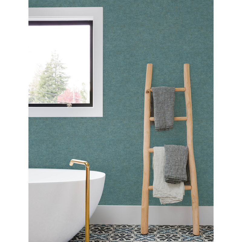 Papier peint délavé Tansy Teal, Bleu