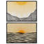 «Yellow Sunrise Abstract Ocean Nautical Coastal Llustrations» 2 pièces-100135973-100135974