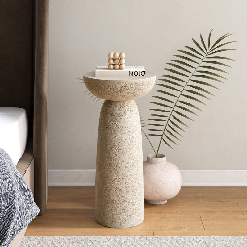 Table d'appoint Sleek Cylinder, Ivoire ivoire