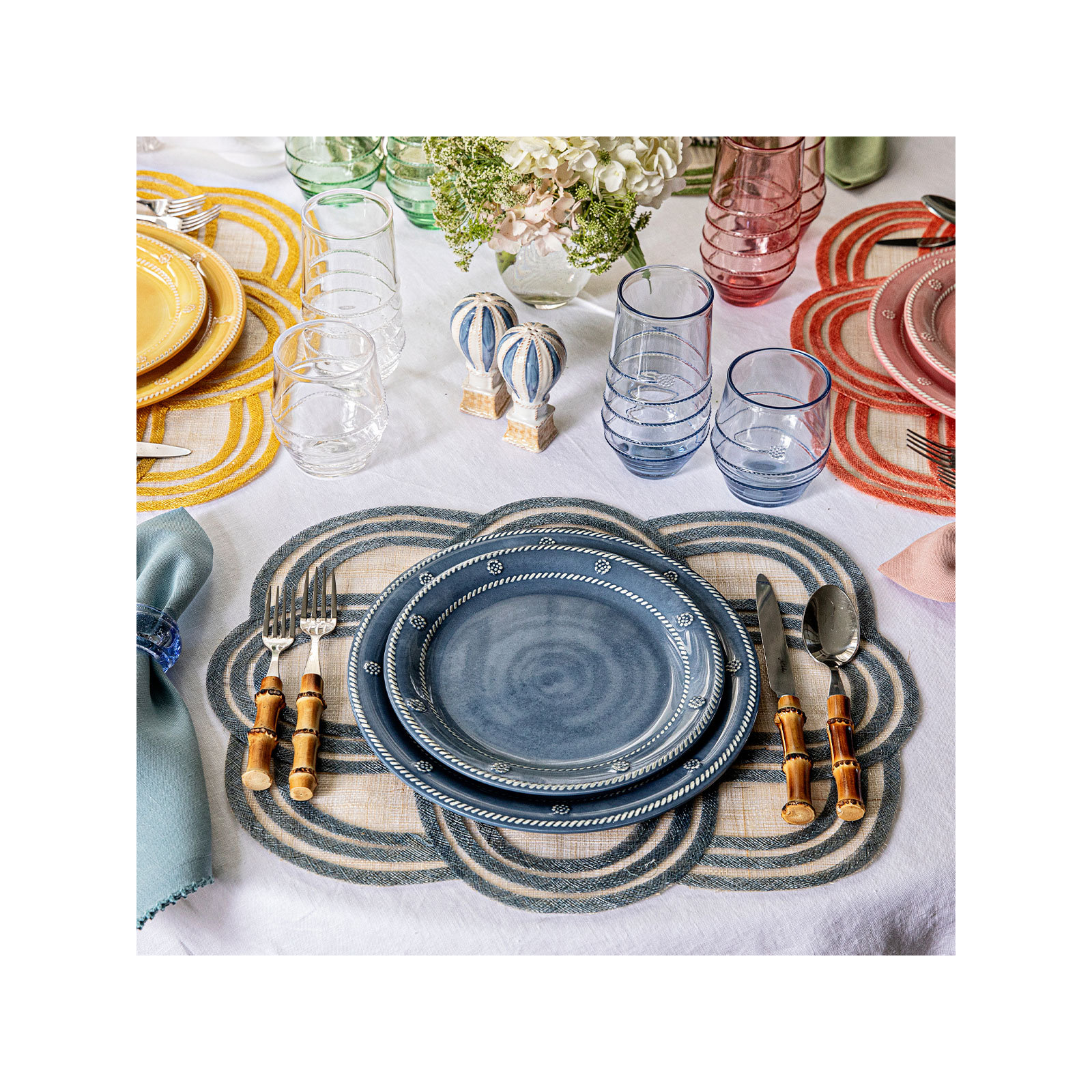 Berry & Thread Melamine Dinner Plate, Ocean