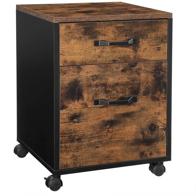 Mobile File Cabinet With 2 Drawers And Wheels, Printer Stand For Home Office, Organizer For A4 And Letter Sized Documents, Hanging File Folders