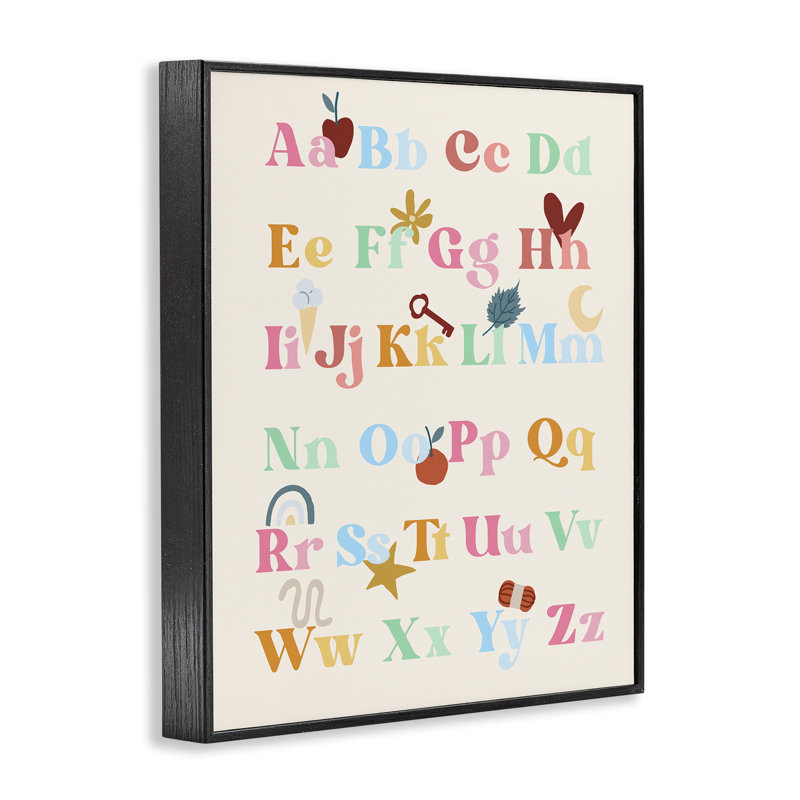 «Fun Alphabet», impression numérique par estampe numérique par Daphne Polselli, Giclée encadrée noir minuit