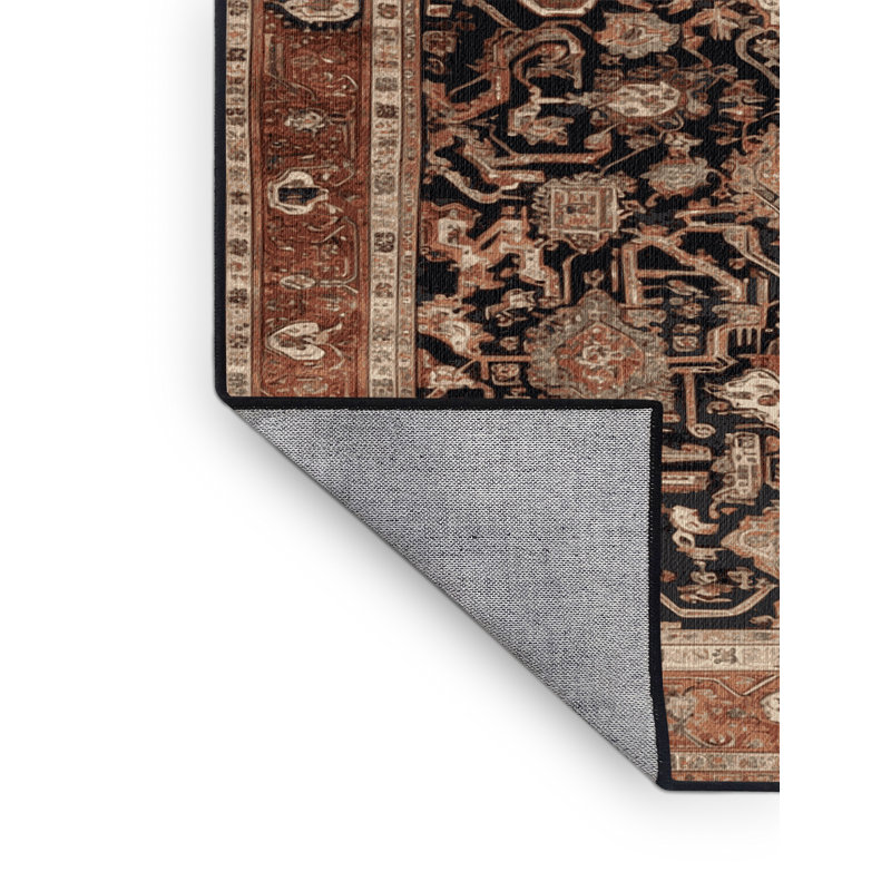 Machine Washable Persian Brown Area Rug, Square 8'