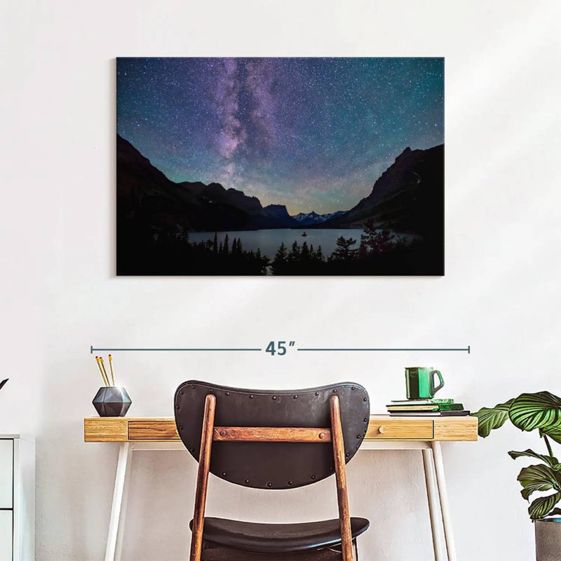 Oberle Saint Mary Lake Under Milky Way, 26" H x 39" W