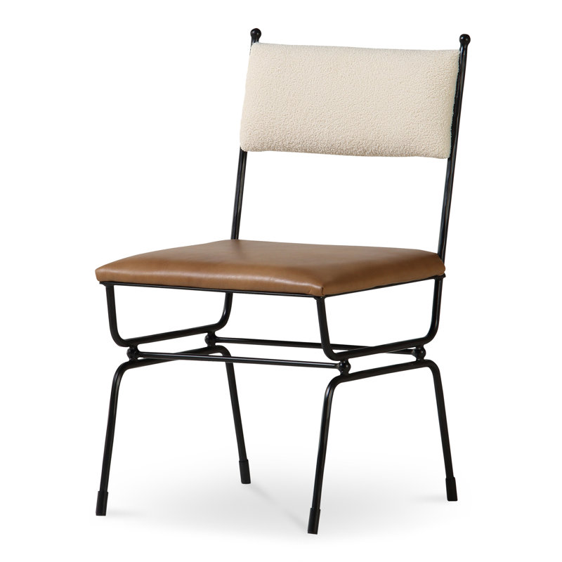 Posta Dining Chair Beige, Brown Top Grain Leather