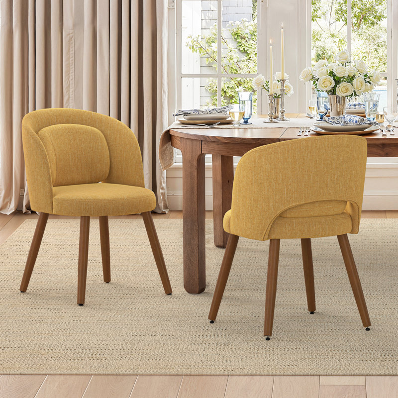 Chaise rembourrée Katherine, 2, Chenille et gingembre