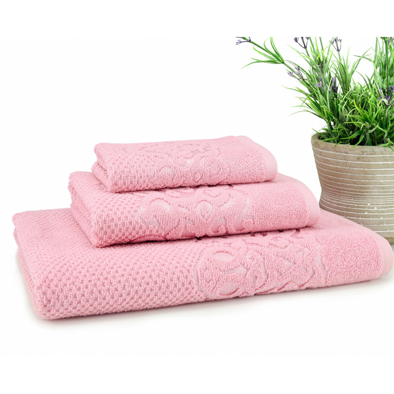 Serviette Parkerson, Rose, Ensemble 3 serviettes de bain