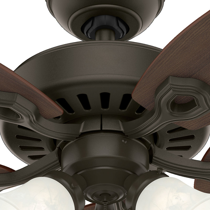 42" Builder 5 - Blade Standard Ceiling Fan with Pull Chain and Light Kit Included, New Bronze