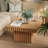 Modern Square Fluted Solid Wood Coffee Table