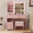 35" Makeup Vanity with LED Mirror and 5 Drawers-948862965