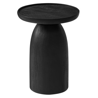 Holloway Round Wood Side Table In Walnut