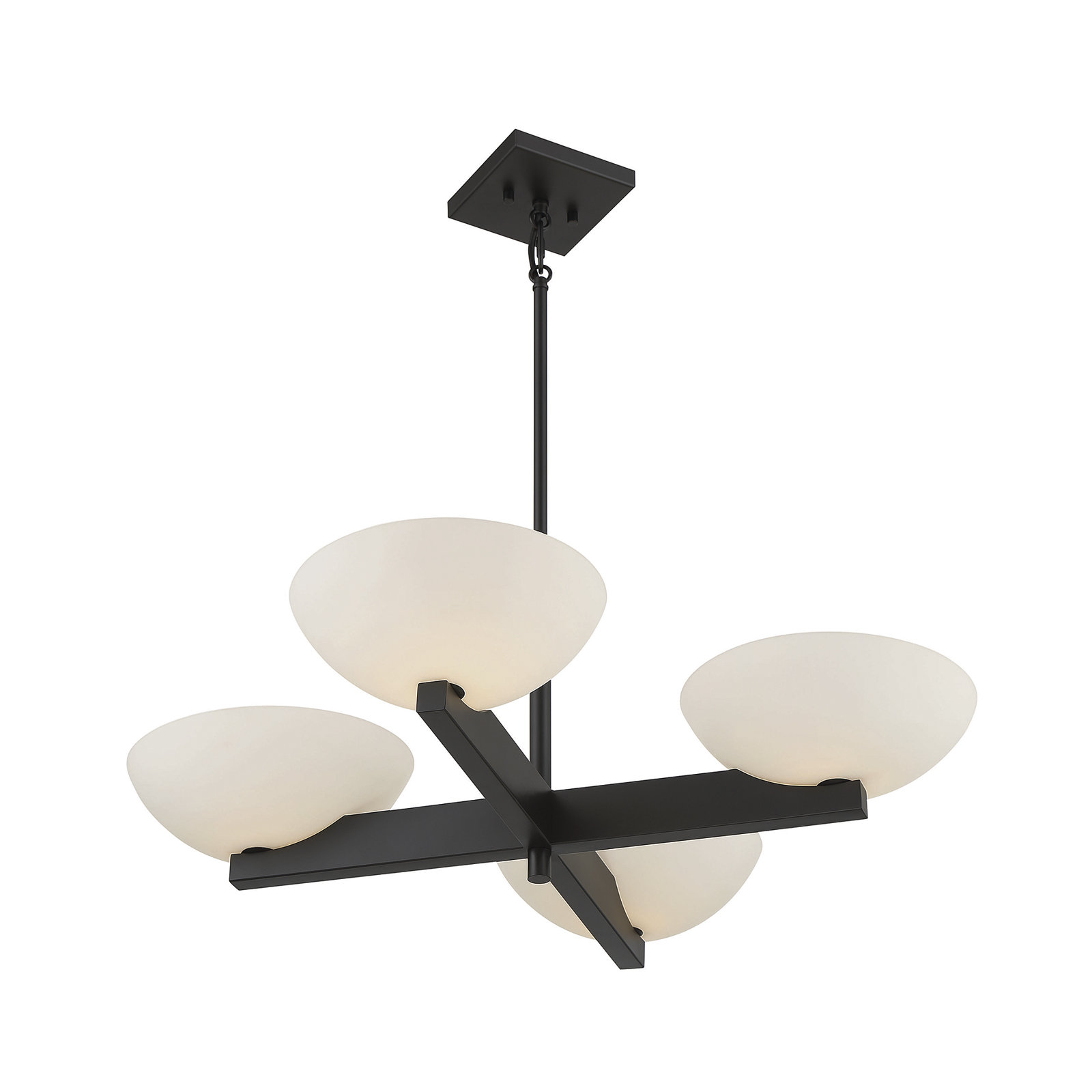 4-Light Chandelier, Black