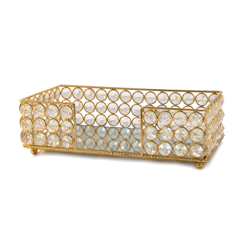 Porte-serviettes de salle de bain Servilleta, Gold, 2.75" H x 9.5" W x 5.5" D