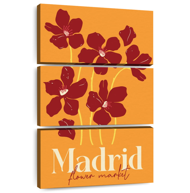 Affiche du marché aux fleurs Harnek Madrid, H 50 po x l 32 po