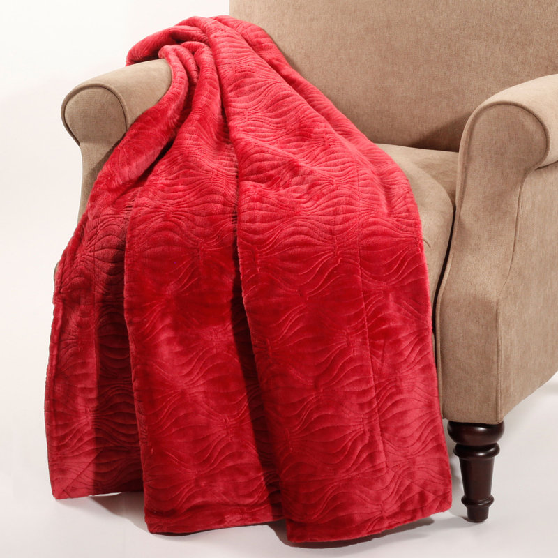 Quilted Throw Blanket, Burgundy